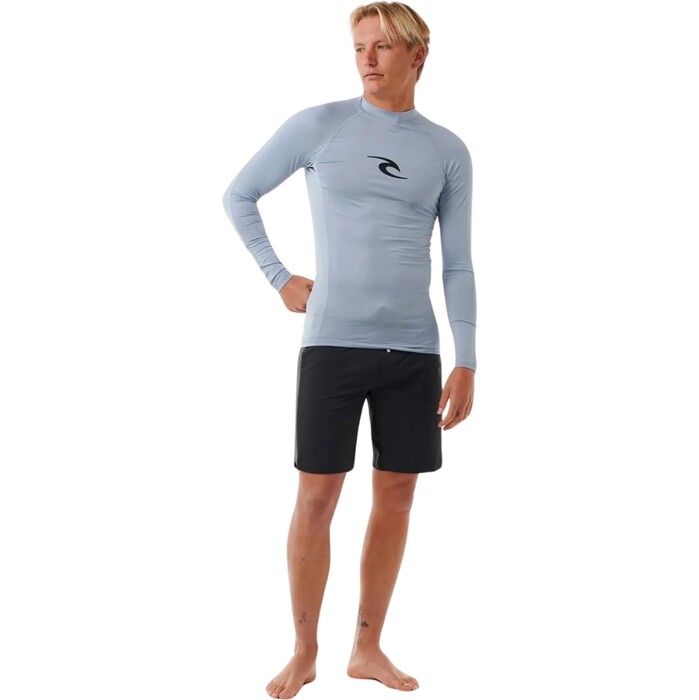 Rip Curl Mnner 2024 Waves UPF Perf Long Sleeve Lycra Weste 141MRV - Sparky Blue